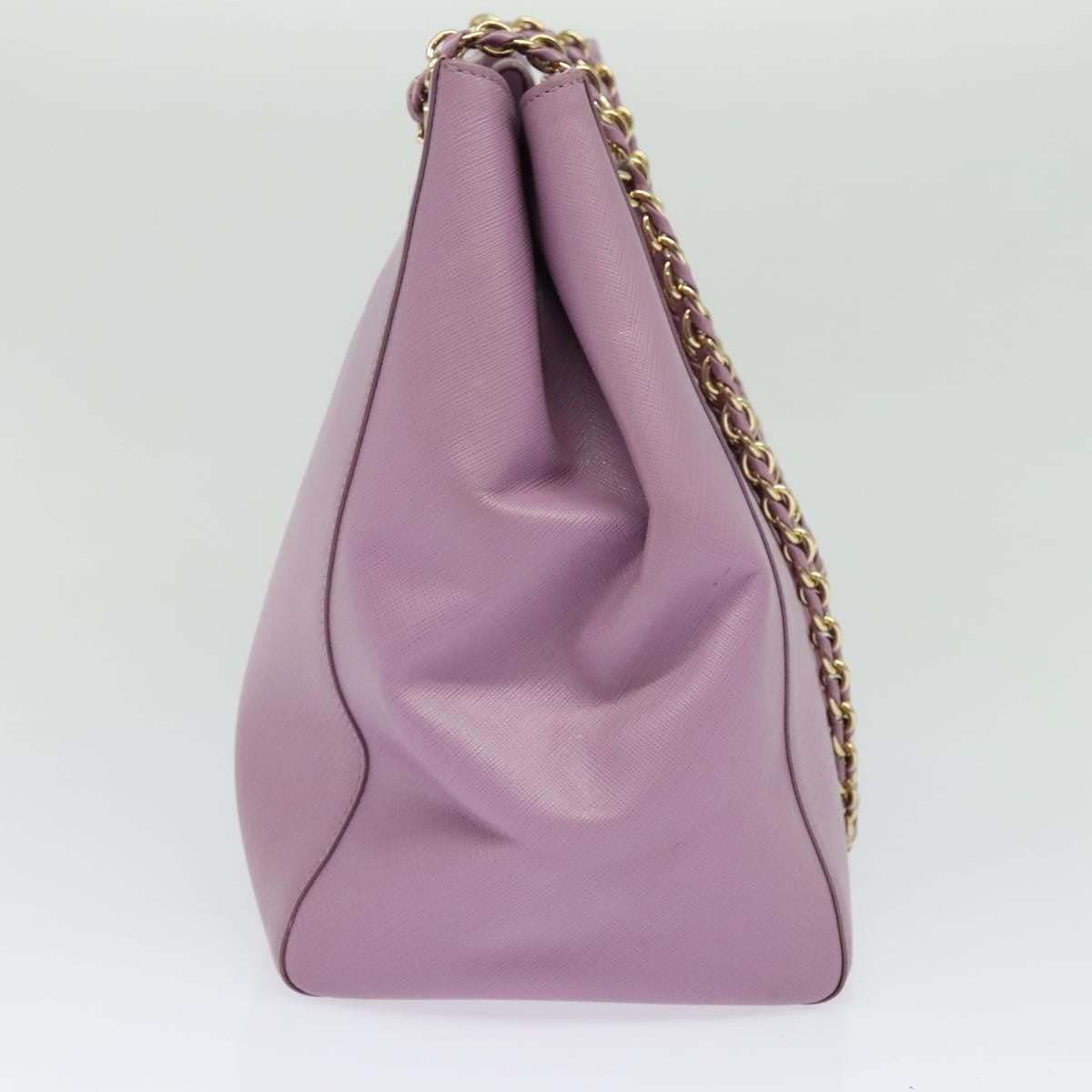 Salvatore Ferragamo Vara Bow Chain Tote Leather Purple Leather Tote Bag Bag (Authentic Pre-Loved)