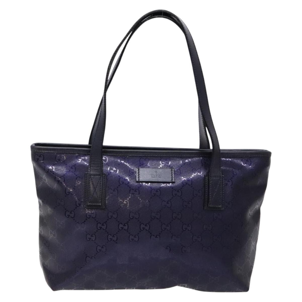 Gucci Plus Tote Gg Imprime Navy Canvas Tote Bag Bag (Pre-Loved)