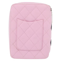 Chanel Chanel Cambon Zip Around Cosmetic Case Quilted Leather Pink Leather Wallets Accessory (Pre-Loved)