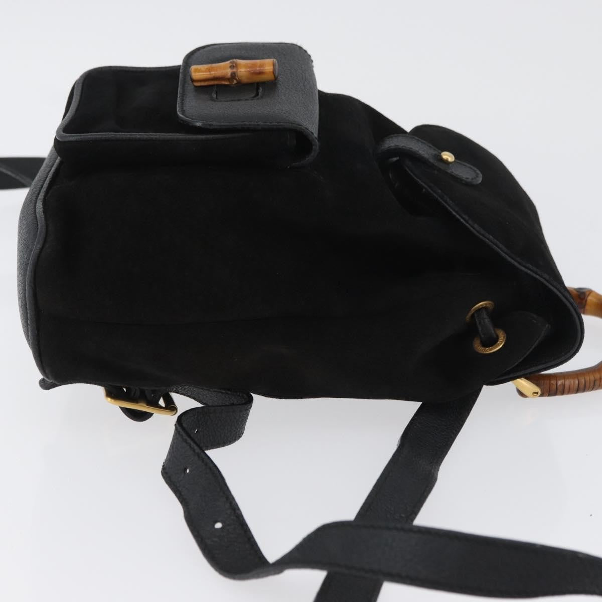 Gucci Gucci Bamboo Backpack Daim Black Suede Backpack Bag (Authentic Pre-Loved)