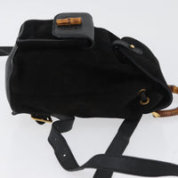 Gucci Gucci Bamboo Backpack Daim Black Suede Backpack Bag (Authentic Pre-Loved)