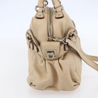 Salvatore Ferragamo Gancini Handbag Leather Beige Leather Shoulder Bag Bag (Authentic Pre-Loved)