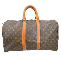 Louis Vuitton Keepall Bag Monogram Canvas Brown Canvas Travel Bag Bag (Pre-Loved)