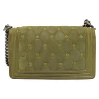 Chanel Celtic Boy Flap Bag Suede Green Suede Shoulder Bag Bag (Authentic Pre-Loved)