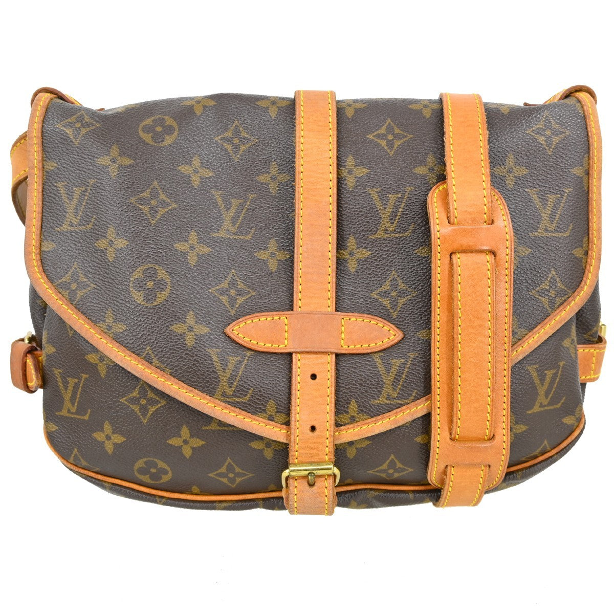 Louis Vuitton Louis Vuitton Saumur Handbag Monogram Canvas Brown Canvas Shoulder Bag Bag (Authentic Pre-Loved)