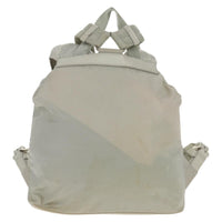 Prada Double Pocket Backpack Chain Shoulder Bag Re-Nylon Gray Nylon Backpack Bag (Authentic Pre-Loved)