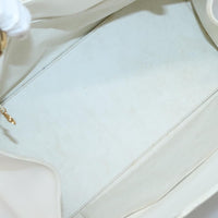 Chanel Vintage Grand Shopping Tote Quilted Caviar White Leather Bag (Authentic Pre-Loved)