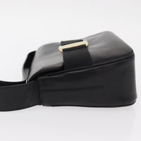 Salvatore Ferragamo Vala Shoulder Bag Leather Black Leather Shoulder Bag Bag (Authentic Pre-Loved)