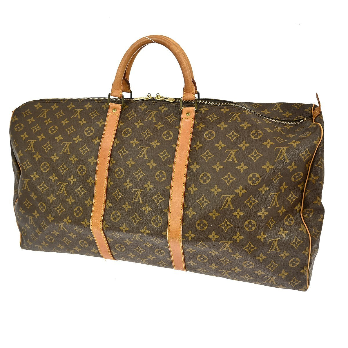 Louis Vuitton Keepall Bag Monogram Canvas Brown Canvas Travel Bag Bag (Pre-Loved)
