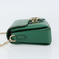Gucci Interlocking Chain Crossbody Bag Leather Green Leather Shoulder Bag Bag (Authentic Pre-Loved)