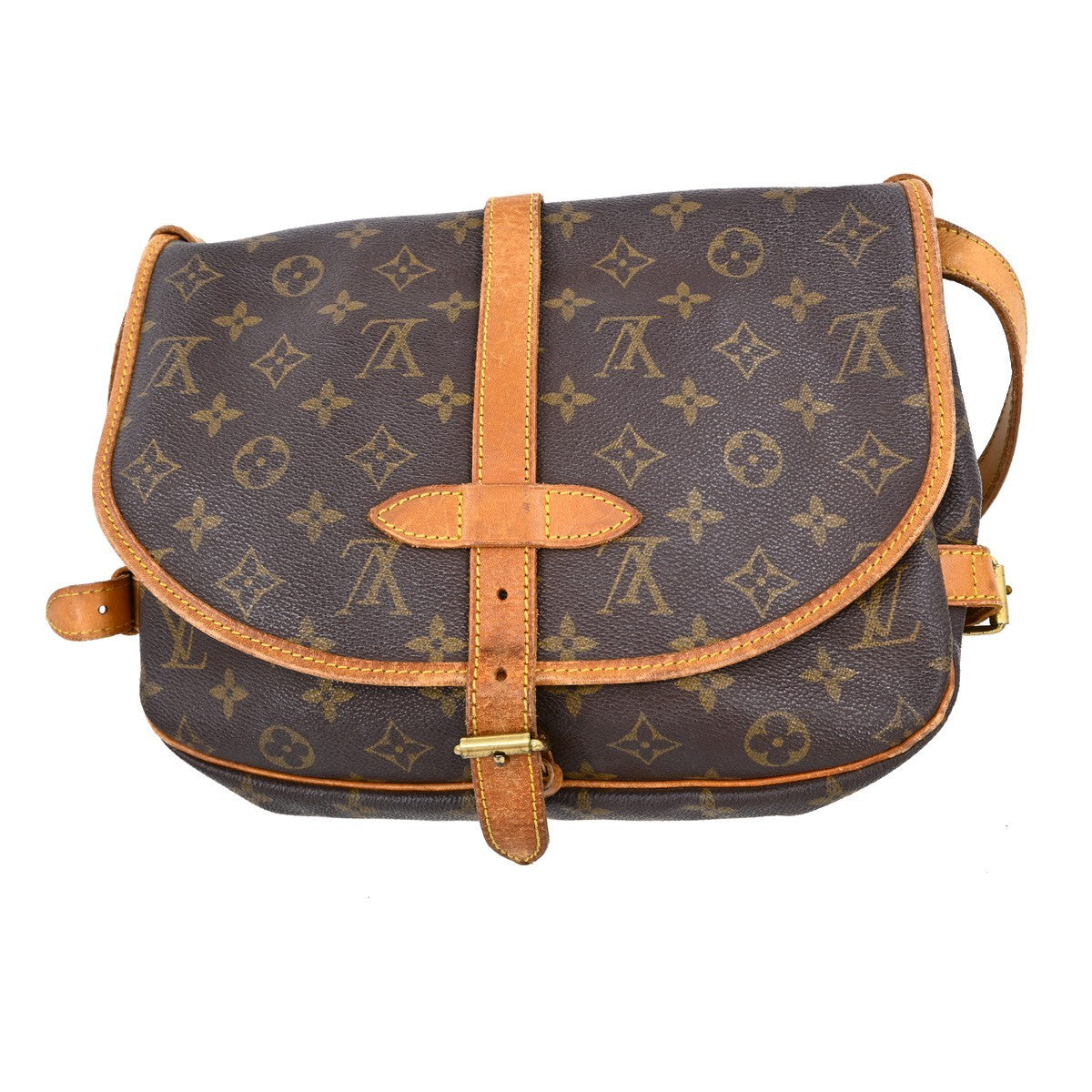 Louis Vuitton Louis Vuitton Saumur Handbag Monogram Canvas Brown Canvas Shoulder Bag Bag (Authentic Pre-Loved)