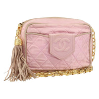 Chanel Vintage Camera Tassel Bag Satin Pink Satin Shoulder Bag Bag (Pre-Loved)