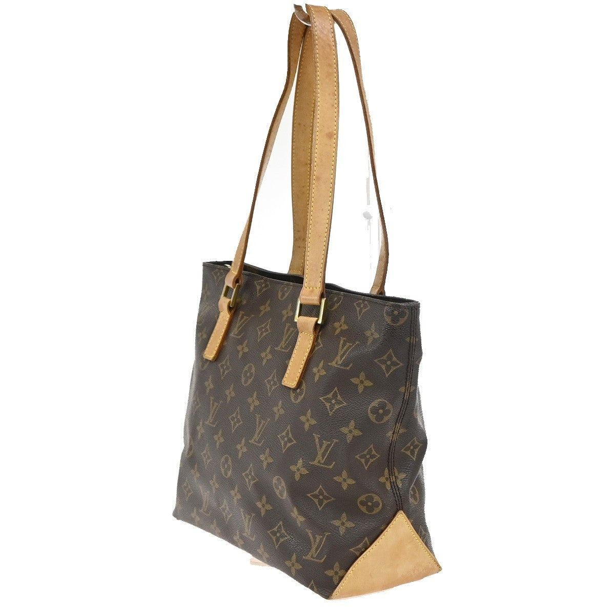 Louis Vuitton Cabas Mezzo Monogram Canvas Brown Leather Tote Bag Bag (Authentic Pre-Loved)