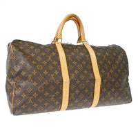 Louis Vuitton Keepall Bag Monogram Canvas Brown Canvas Travel Bag Bag (Pre-Loved)