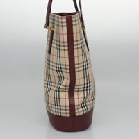 Burberry Nova Check Tote Canvas And Leather Beige Canvas Tote Bag Bag (Authentic Pre-Loved)