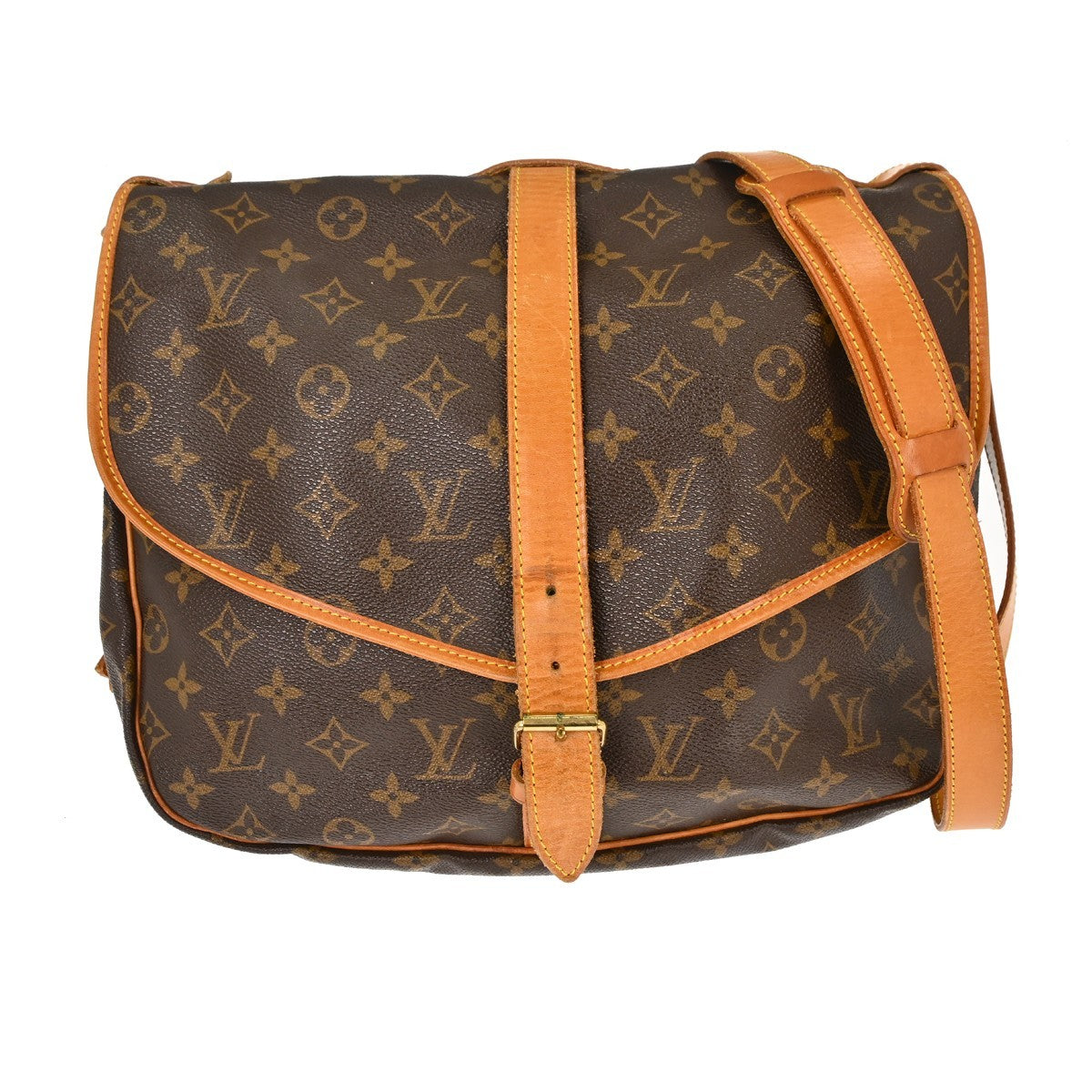 Louis Vuitton Louis Vuitton Saumur Handbag Monogram Canvas Brown Canvas Shoulder Bag Bag (Authentic Pre-Loved)