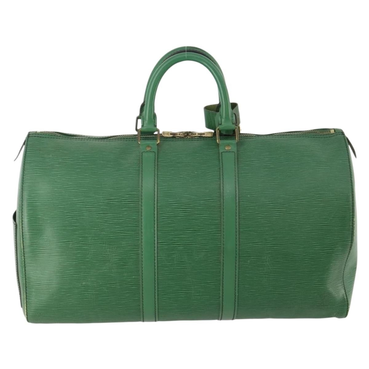 Louis Vuitton Keepall Bag Epi Leather Green Leather Travel Bag Bag (Authentic Pre-Loved)