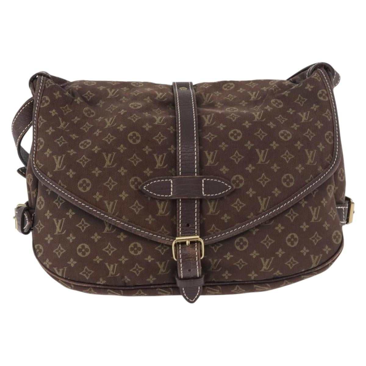 Louis Vuitton Louis Vuitton Saumur Handbag Mini Lin Brown Canvas Shoulder Bag Bag (Authentic Pre-Loved)