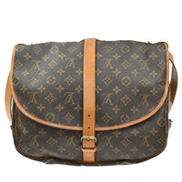 Louis Vuitton Saumur Handbag Monogram Canvas Brown Canvas Shoulder Bag Bag (Pre-Loved)