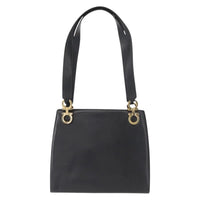 Salvatore Ferragamo Gancini Shoulder Bag Leather Black Leather Shoulder Bag Bag (Authentic Pre-Loved)
