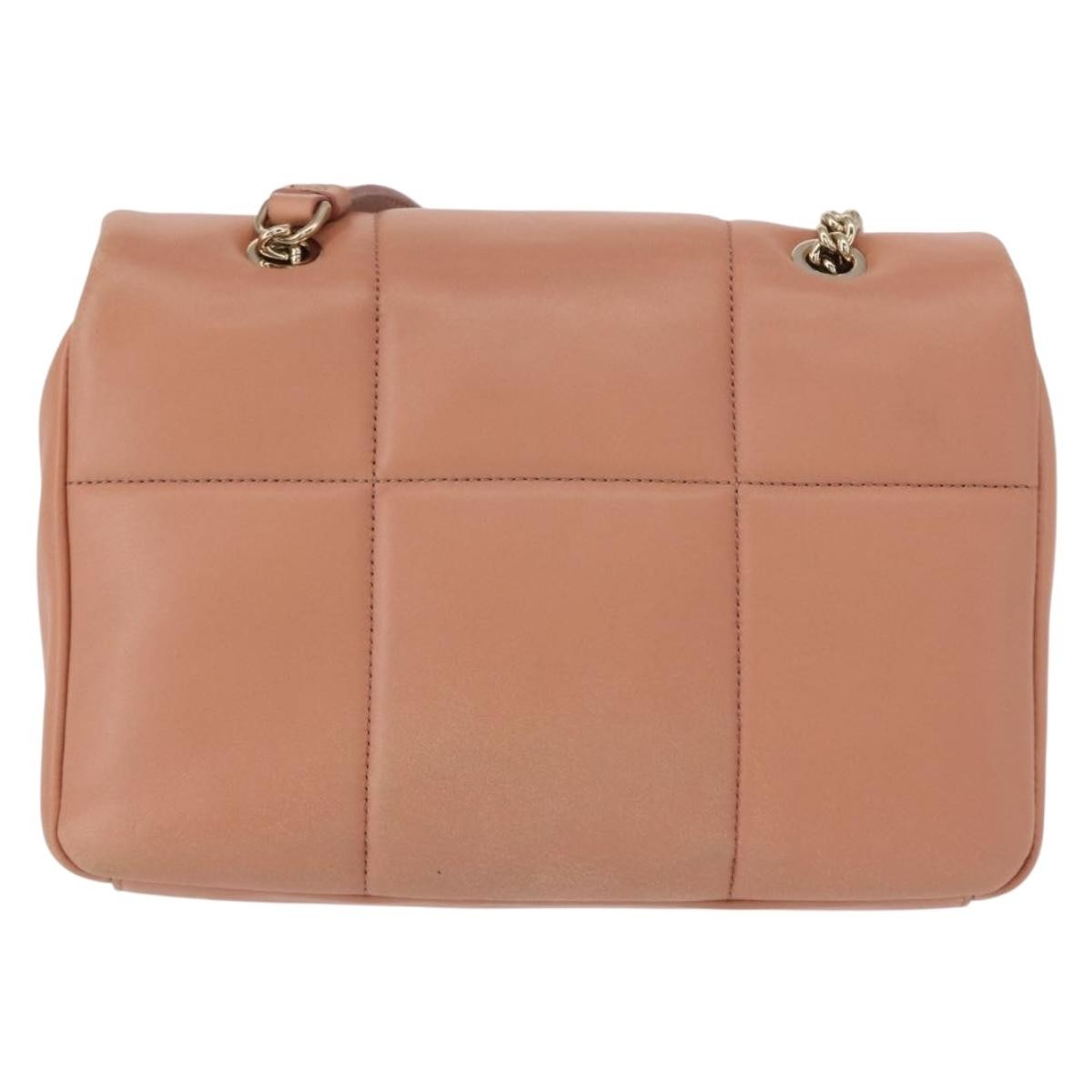 Salvatore Ferragamo Vara Soft Flap Bag Quilted Leather Pink Leather Shoulder Bag Bag (Authentic Pre-Loved)