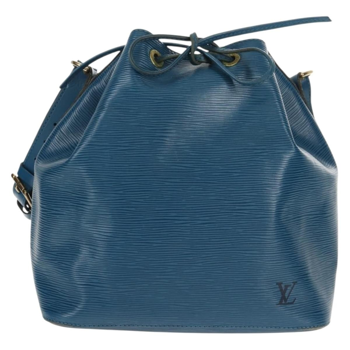 Louis Vuitton Petit Noe Handbag Epi Leather Blue Leather Shoulder Bag Bag (Pre-Loved)