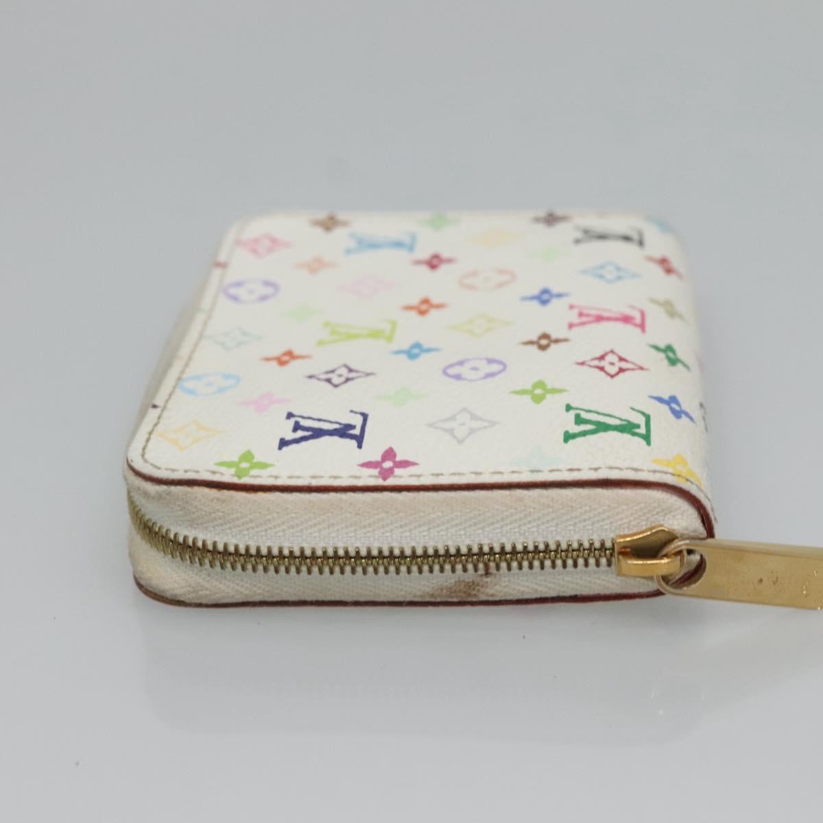 Louis Vuitton Porte-Monnaie Zippy Wallet Monogram Multicolor White Canvas Wallets Accessory (Authentic Pre-Loved)