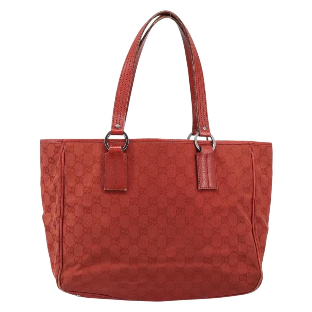 Gucci Vintage Open Tote Gg Canvas Red Canvas Tote Bag Bag (Authentic Pre-Loved)