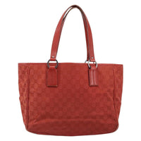 Gucci Vintage Open Tote Gg Canvas Red Canvas Tote Bag Bag (Authentic Pre-Loved)