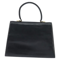 Salvatore Ferragamo Gancini Convertible Top Handle Bag Leather Black Leather Handbag (Authentic Pre-Loved)