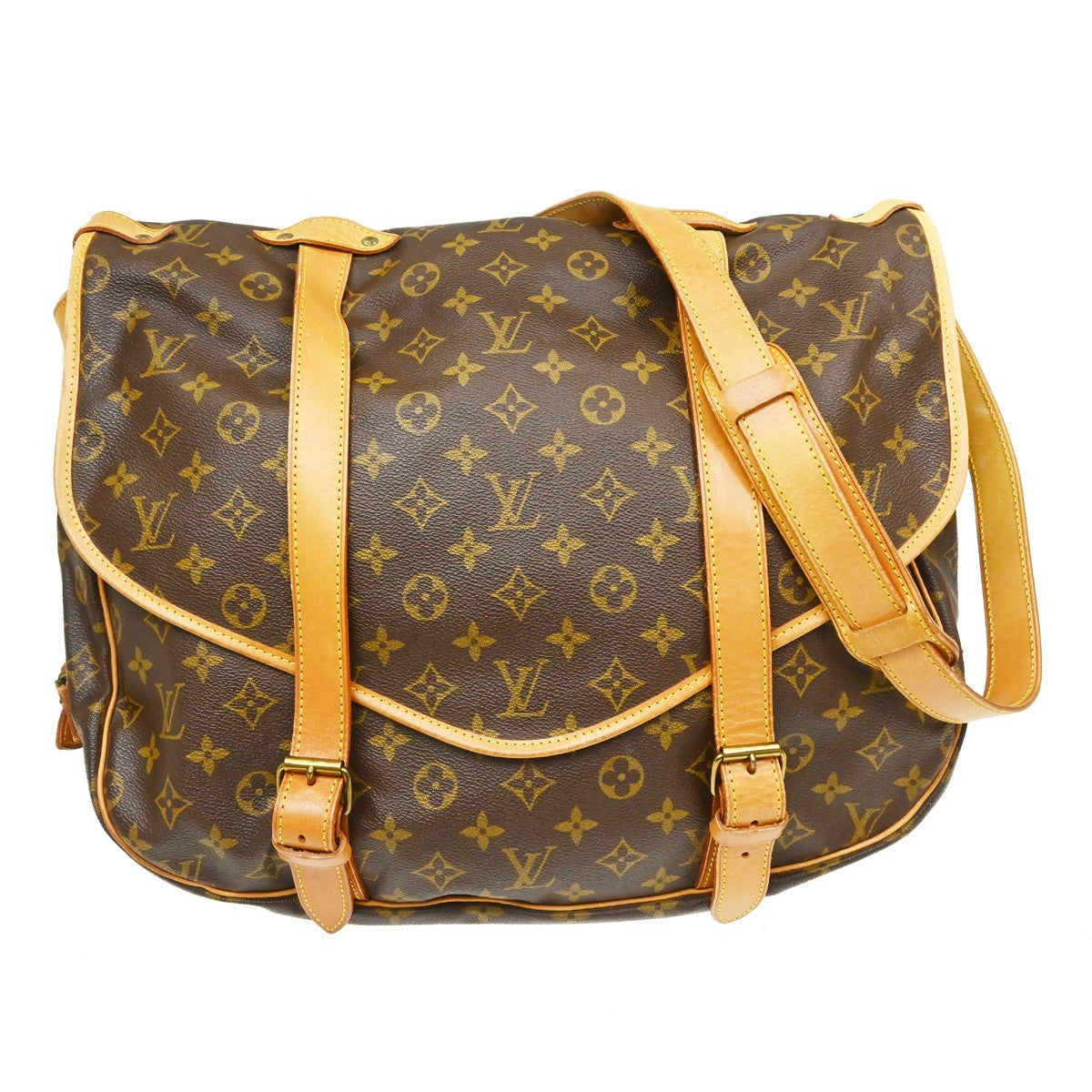 Louis Vuitton Louis Vuitton Saumur Handbag Monogram Canvas Brown Canvas Shoulder Bag Bag (Authentic Pre-Loved)