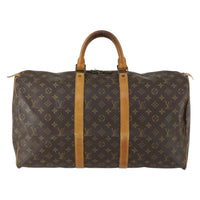 Louis Vuitton Keepall Bag Monogram Canvas Brown Canvas Travel Bag Bag (Authentic Pre-Loved)