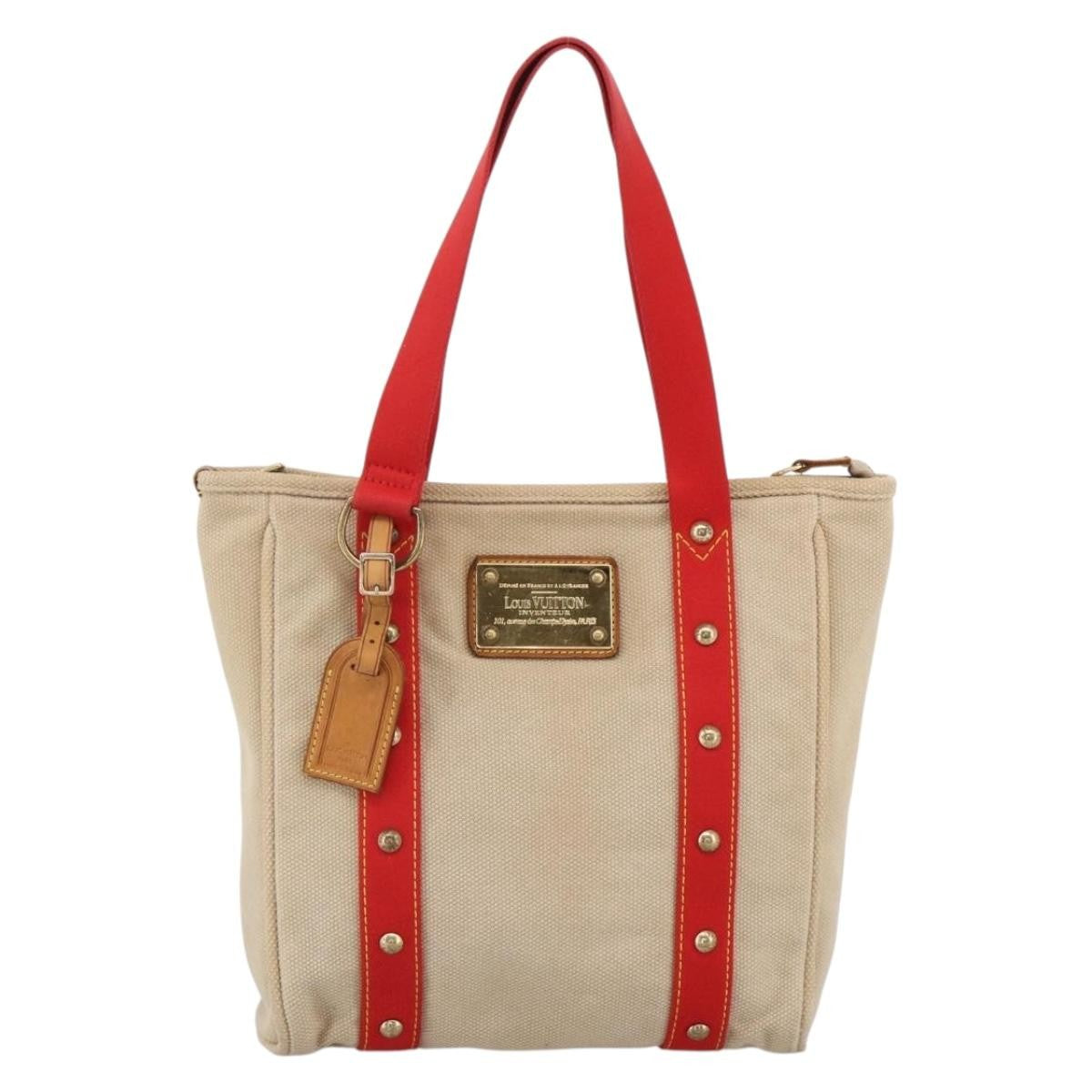 Louis Vuitton Antigua Tote Canvas Beige Canvas Tote Bag Bag (Pre-Loved)