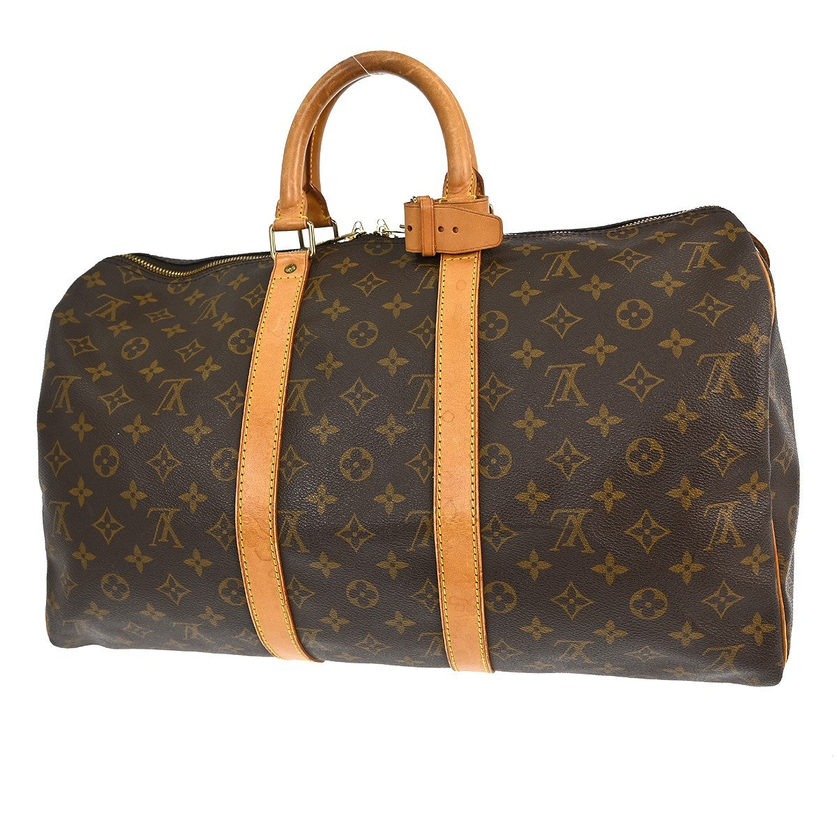 Louis Vuitton Keepall Bag Monogram Canvas Brown Canvas Travel Bag Bag (Authentic Pre-Loved)