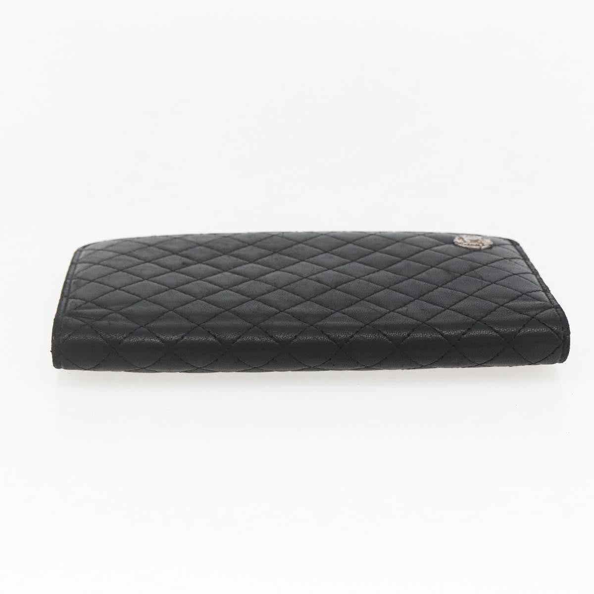 Chanel Vintage Cc Bifold Wallet Leather Black Leather Wallets Accessory (Pre-Loved)
