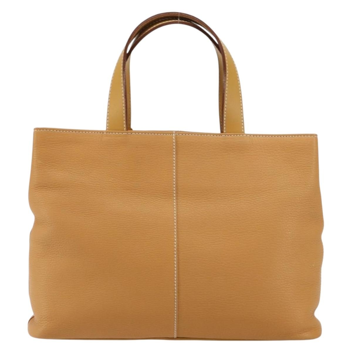 Burberry Vintage Tote Bag Leather Beige Leather Tote Bag Bag (Authentic Pre-Loved)