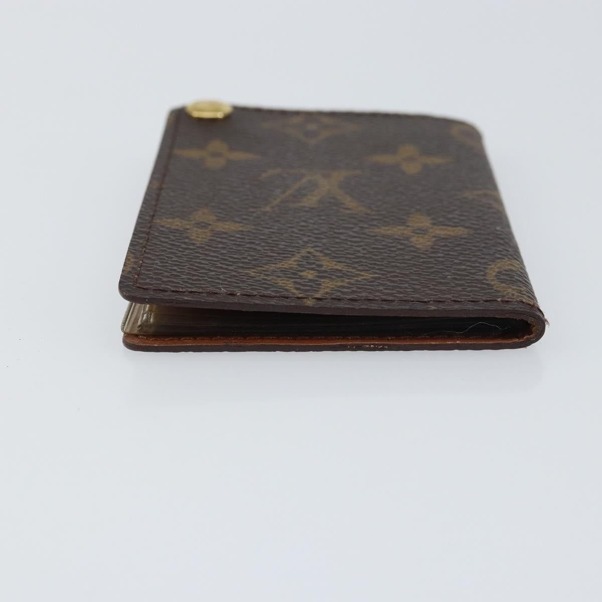 Louis Vuitton Porte Cartes Pression Card Case Monogram Canvas Brown Canvas Card Holders Accessory (Authentic Pre-Loved)
