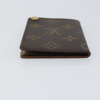 Louis Vuitton Porte Cartes Pression Card Case Monogram Canvas Brown Canvas Card Holders Accessory (Authentic Pre-Loved)