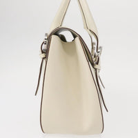 Salvatore Ferragamo Gancini Shoulder Bag Leather White Leather Shoulder Bag Bag (Pre-Loved)