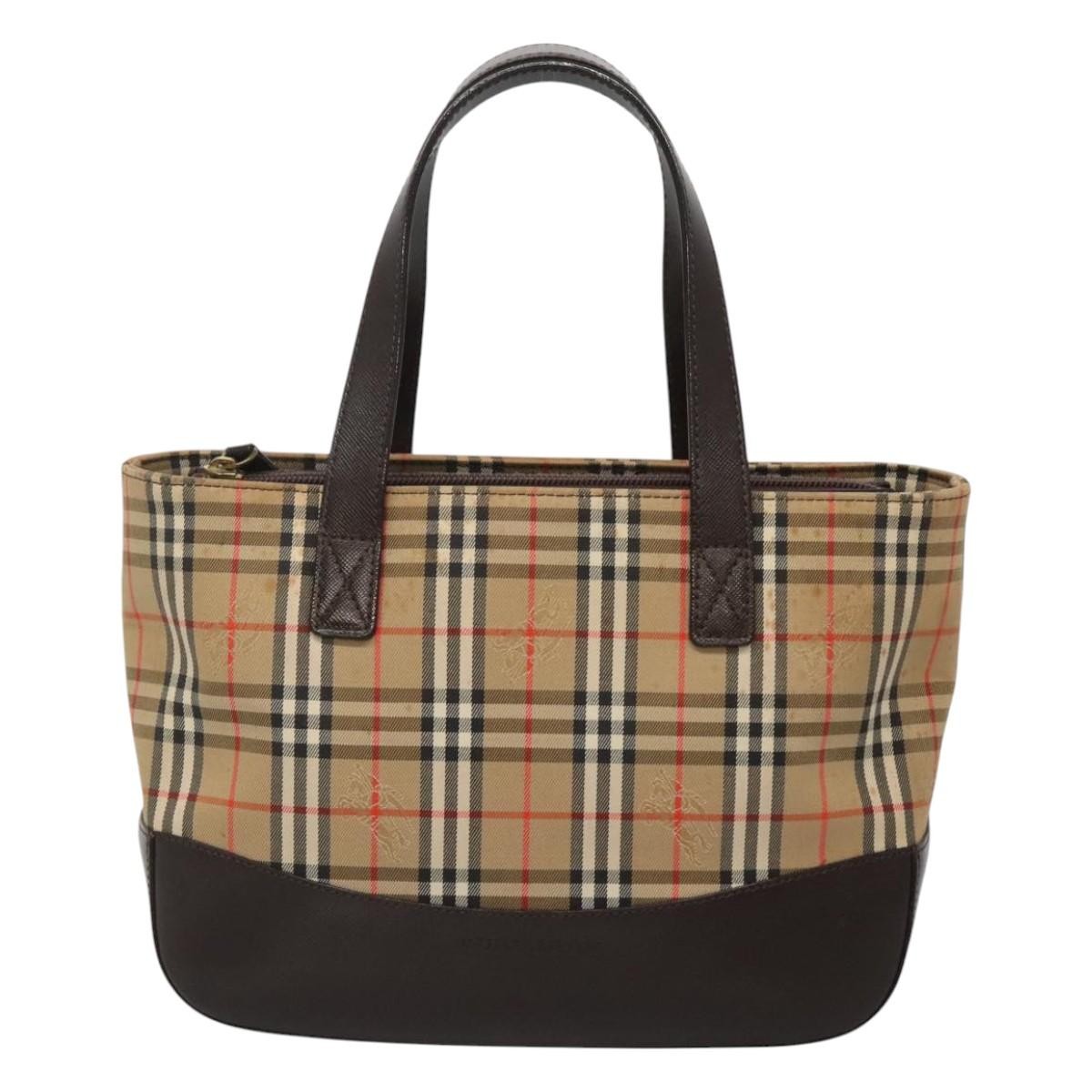 Burberry Nova Check Handbag Nova Check Canvas And Leather Beige Canvas Handbag (Authentic Pre-Loved)