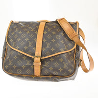 Louis Vuitton Saumur Handbag Monogram Canvas Brown Canvas Shoulder Bag Bag (Pre-Loved)