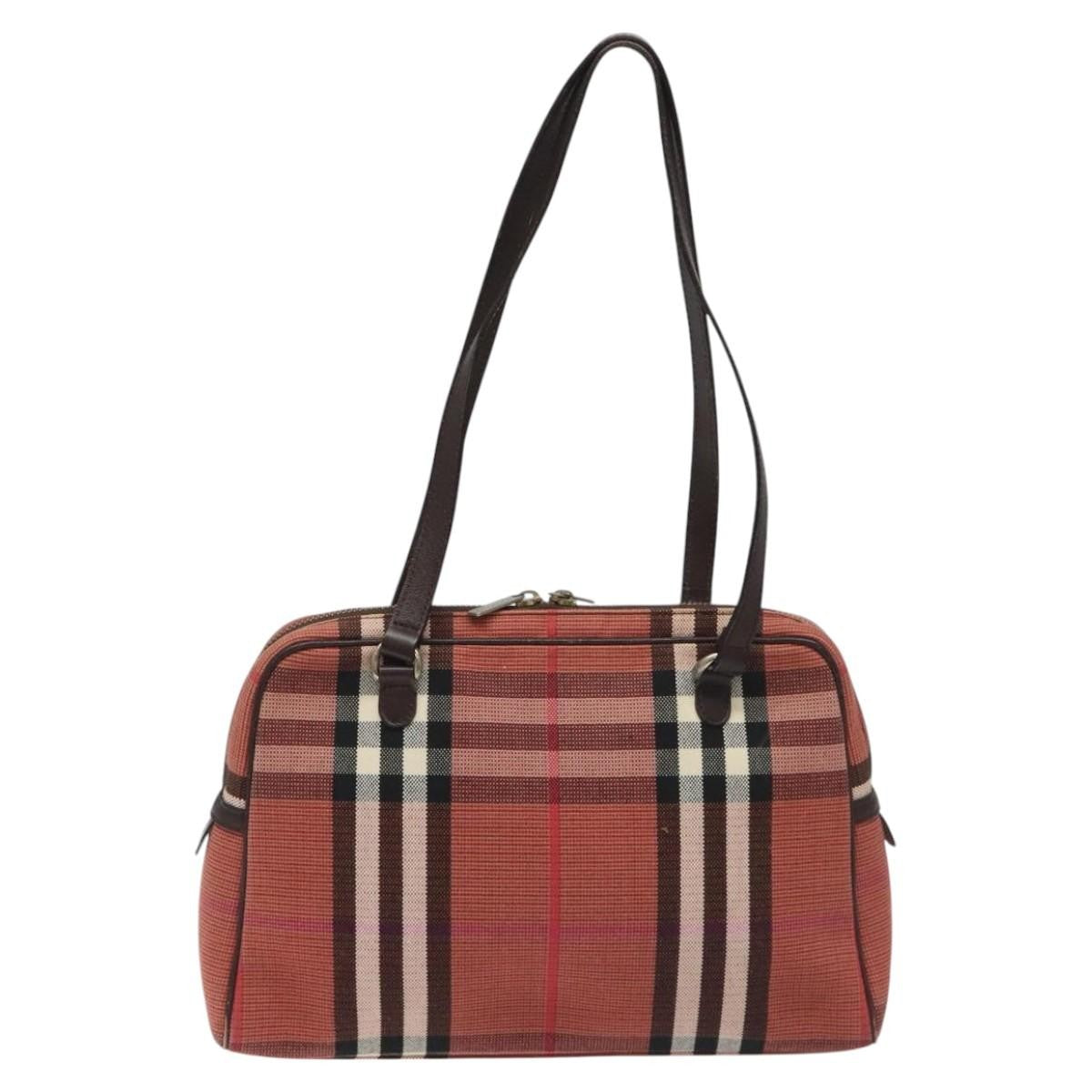 Burberry Nova Check Shoulder Bag Canvas Red Canvas Shoulder Bag Bag (Authentic Pre-Loved)