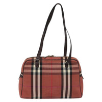 Burberry Nova Check Shoulder Bag Canvas Red Canvas Shoulder Bag Bag (Authentic Pre-Loved)