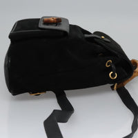 Gucci Gucci Bamboo Backpack Daim Black Suede Backpack Bag (Authentic Pre-Loved)