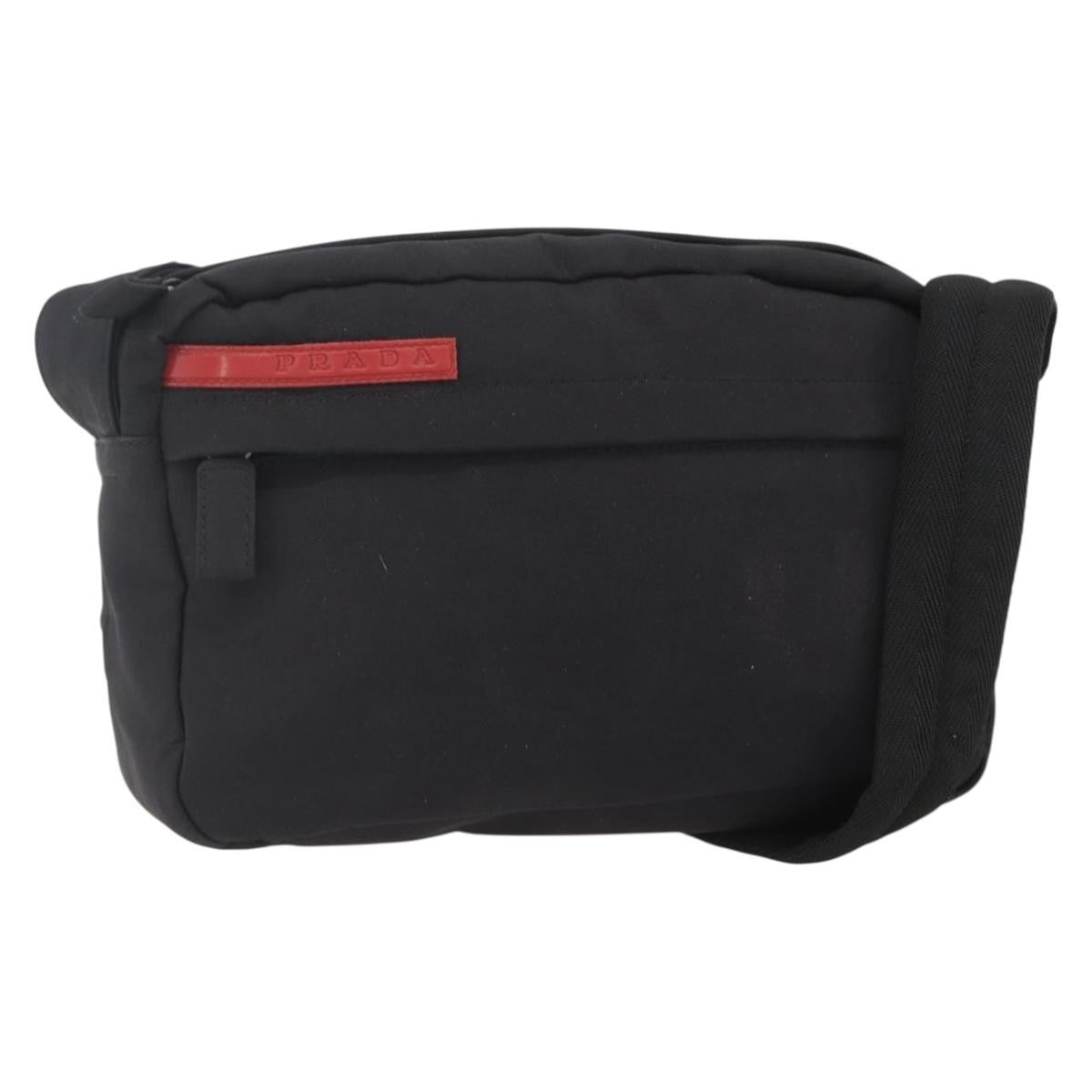Prada Sport Zip Shoulder Bag Nylon Black Nylon Shoulder Bag Bag (Pre-Loved)
