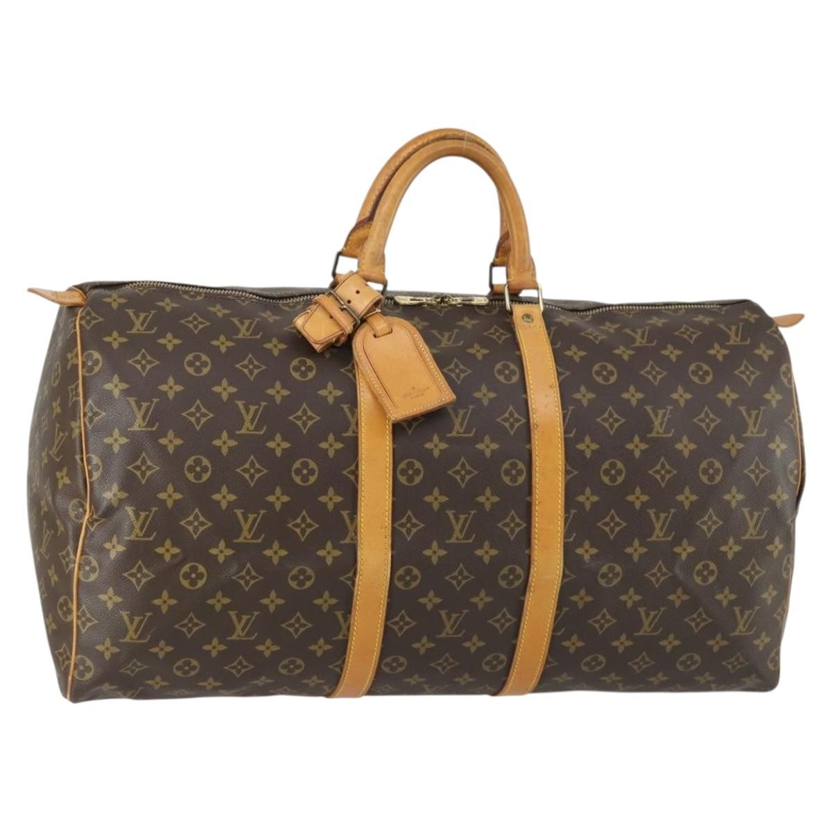 Louis Vuitton Keepall Bag Monogram Canvas Brown Canvas Travel Bag Bag (Authentic Pre-Loved)