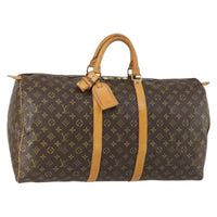Louis Vuitton Keepall Bag Monogram Canvas Brown Canvas Travel Bag Bag (Authentic Pre-Loved)