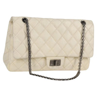 Chanel Reissue 2.55 Flap Bag Quilted Caviar White Leather Shoulder Bag Bag (Authentic Pre-Loved)