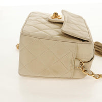 Chanel Chain Flap Shoulder Bag Quilted Lambskin Beige Leather Shoulder Bag Bag (Authentic Pre-Loved)