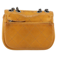 Chanel Chain Flap Bag Quilted Leather Orange Leather Shoulder Bag Bag (Pre-Loved)